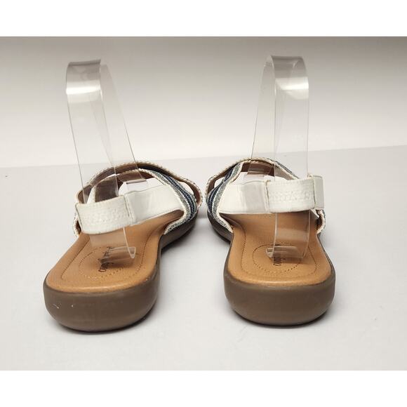 Comfortview Women's Slingback Blue/White Flat Sandals Size 10W - Picture 7 of 12